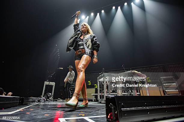 Vocalist Emily Haines of Metric performs on stage at Viejas Arena on July 21, 2015 in San Diego, California.