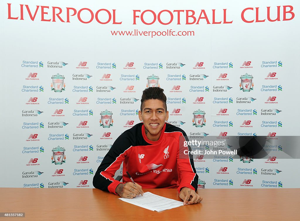 Roberto Firmino Arrives for His First Day at Liverpool FC