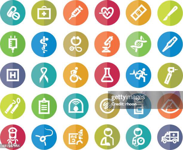 healthcare and medicine colored icons - blood bag stock illustrations stock illustrations