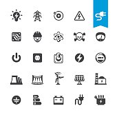 Electricity related vector icons