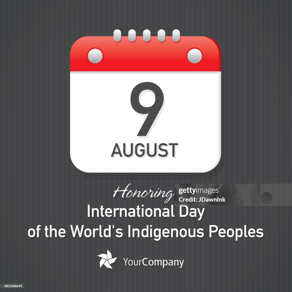 International Day of Indigenous Peoples Day Calendar design layout template