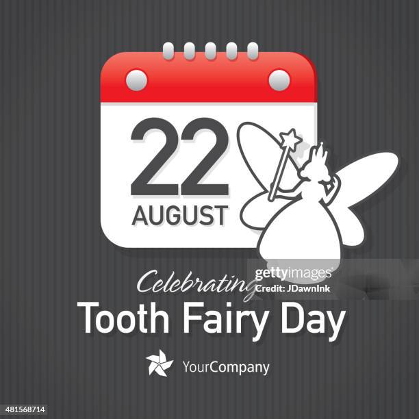 tooth fairy appreciation day calendar design layout template - tooth fairy stock illustrations