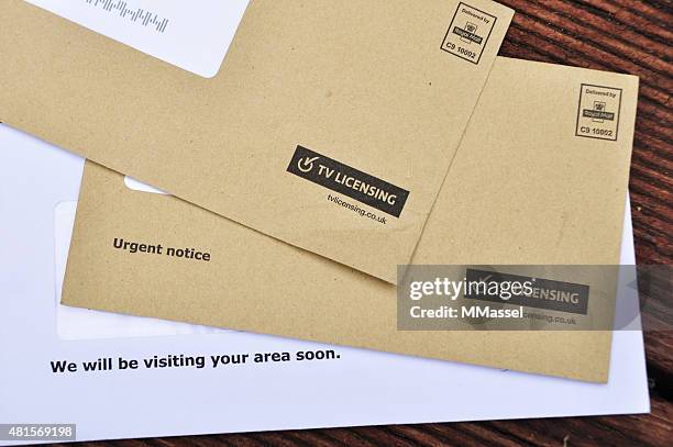 bbc tv license letters - bbc license stock pictures, royalty-free photos & images