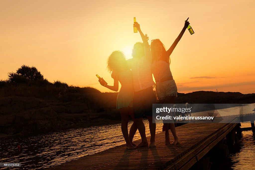 Amigos en la playa