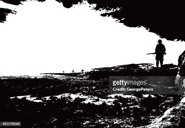 american combat soldier grieving killed friends - mourning stock illustrations stock illustrations