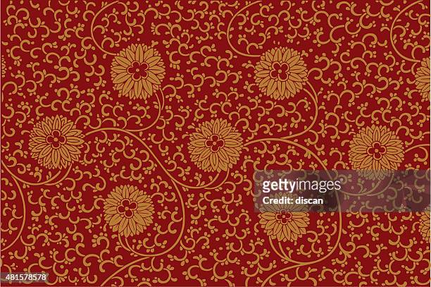 stockillustraties, clipart, cartoons en iconen met floral ornament in chinese style - east asian culture