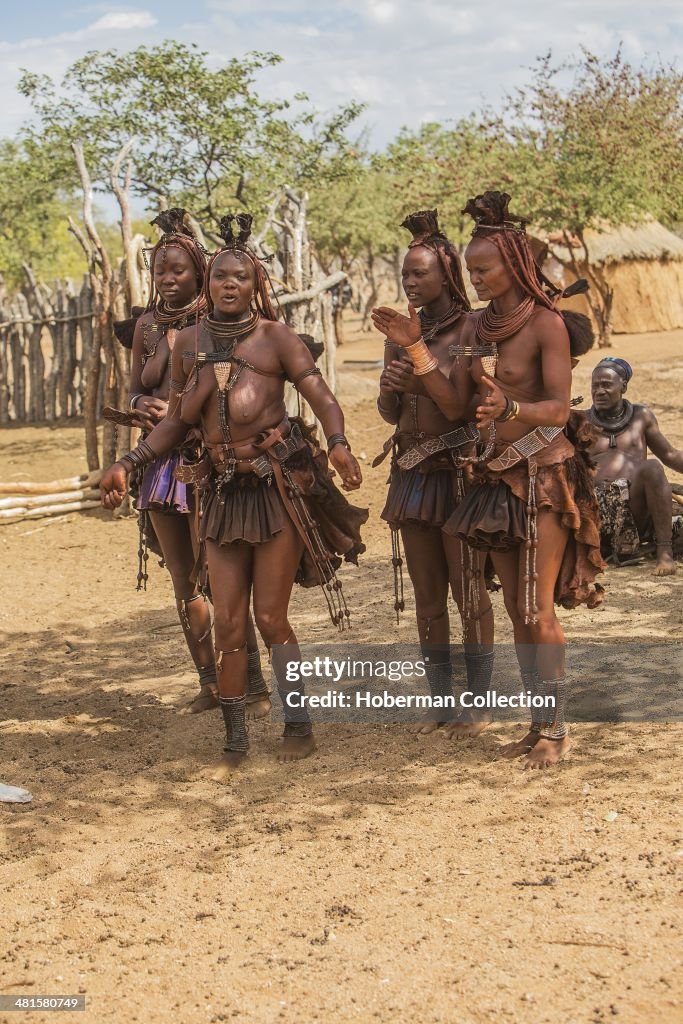 Himba Women Dancing And Clapping Hands.