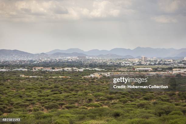 Landcape Of Windhoek City With Clouds And Rain