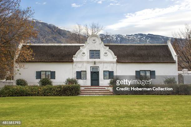 Original Old Manor House With Snow On the Matroosberge At Clovelly Farm In De Doorns In The Hex River Valley District Of The Cape Winelands.