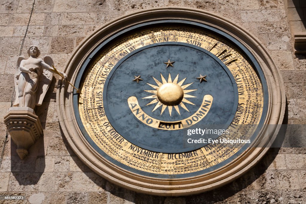 Messina Cathedral Astronomical clock on clock tower, Italy, Sicily, Palermo
