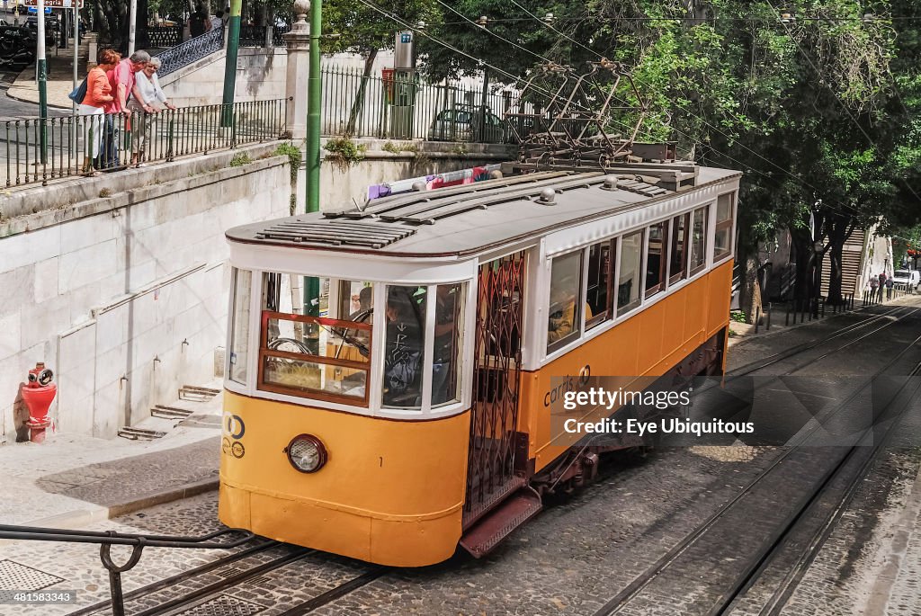 Elevador da Gloria the Gloria Funicular tram, Lisbon