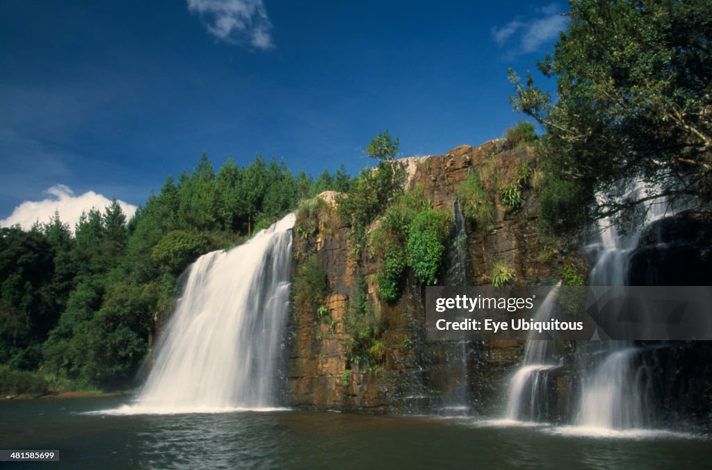 Near Grasskop Waterfall surrounded by rocks and forest