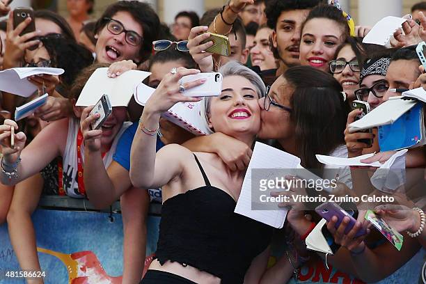 Greta Menchi attends the Giffoni Film Festival 2015 blue carpet on July 22, 2015 in Giffoni Valle Piana, Italy.