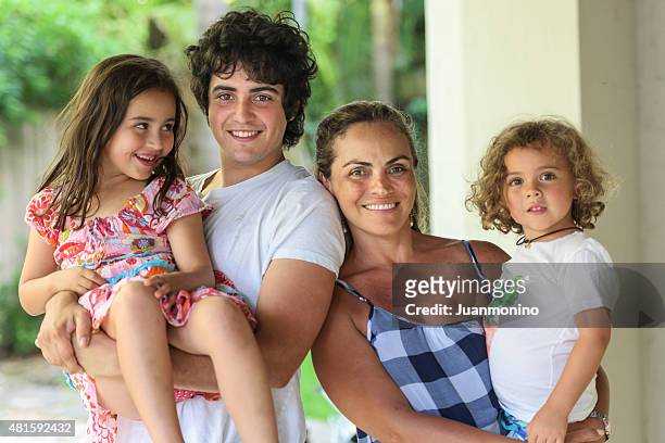 single mother and children - middle class female stock pictures, royalty-free photos & images