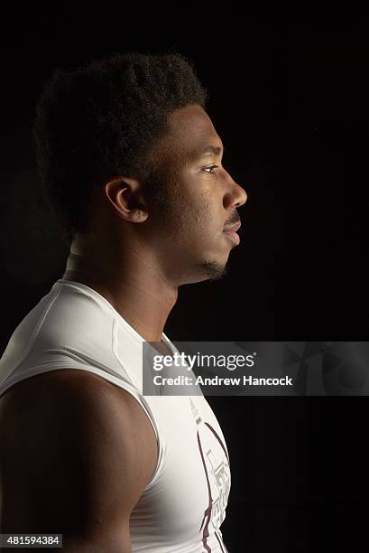 Portrait of Texas A&M defensive end Myles Garrett during photo shoot on Texas A&M University campus. College Station, TX 6/22/2015 CREDIT: Andrew...