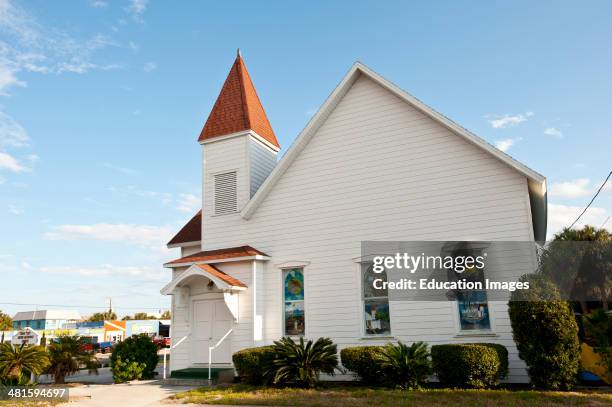 Florida, Cedar Key, Cedar Key United Methodist Church Example of Gothic Revival influence.