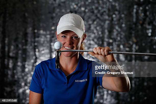 Amy Anderson poses for a portrait prior to the Meijer LPGA Classic presented by Kraft at Blythefield Country Club on July 22, 2015 in Grand Rapids,...