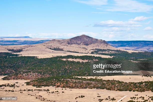 North America, USA, New Mexico, Capulin, Capulin Volcano, a Cinder Cone, View from Summit Overlook.