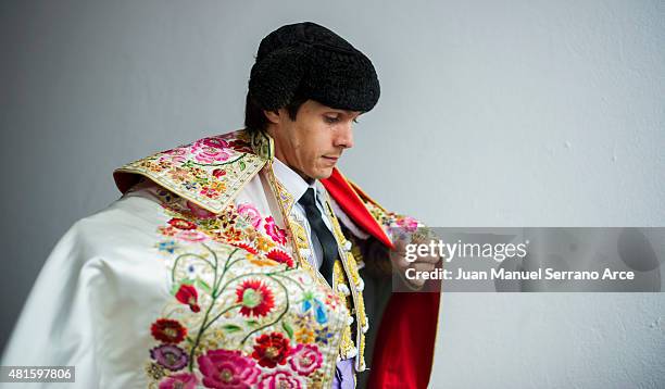 French bullfighter Sebastian Castella looks on before a bullfight as part of the Feria Santiago in a bullfight on July 22, 2015 in Santander, Spain.