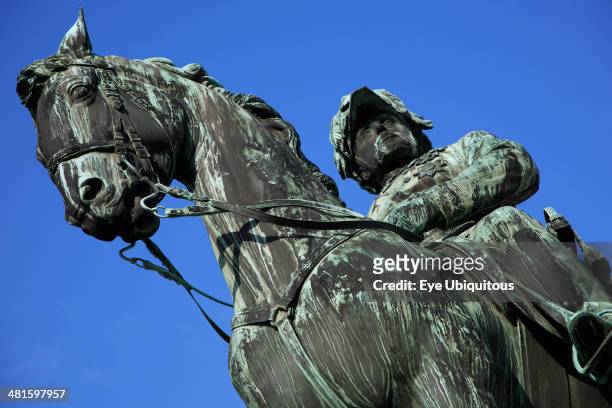 Austria, Vienna, Part view of equestrian statue of Archduke Albert Duke of Teschen.
