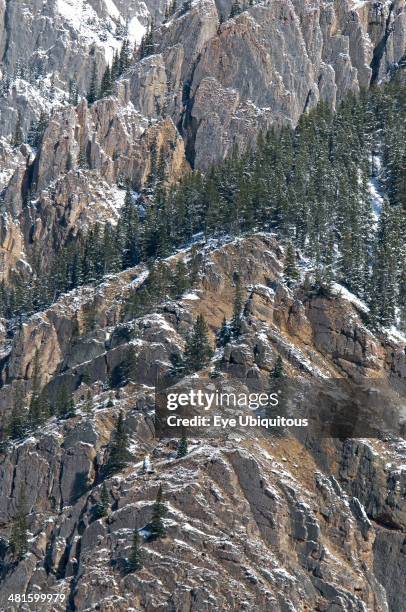 Canada, Alberta, Kananaskis, Complex rock formation of the Rocky Mountains in Peter Lougheed Provincial Park.