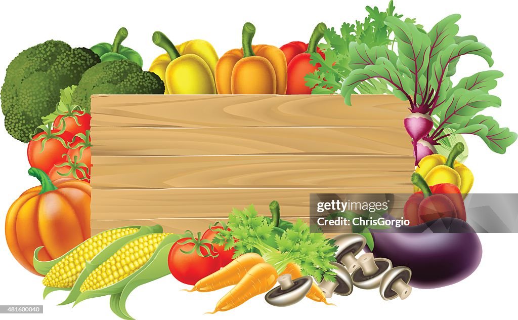 Vector Veggies Sign Fresh Vegetable Sign High-Res Vector Graphic - Getty Images