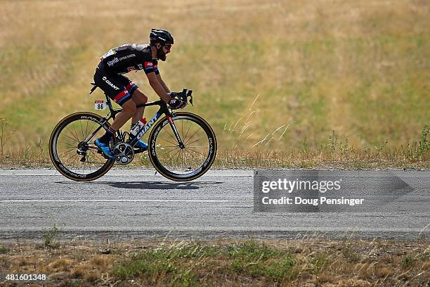 Simon Geschke of Germany riding for Giant-Alpecin launches a solo attack on the brekaway as he went on to win stage 17 of the 2015 Tour de France...