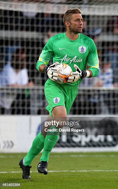 Robert Green of QPR holds onto the ball during the pre season friendly match between Queens Park Rangers and Dundee United at The Hive on July 22,...