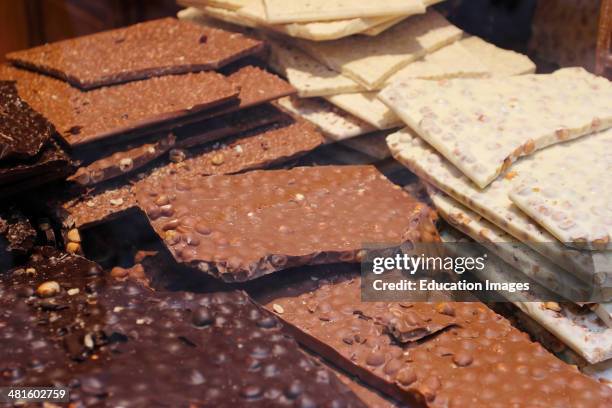 Brussels Belgium Europe Grand Platz Belgian chocolate shop.