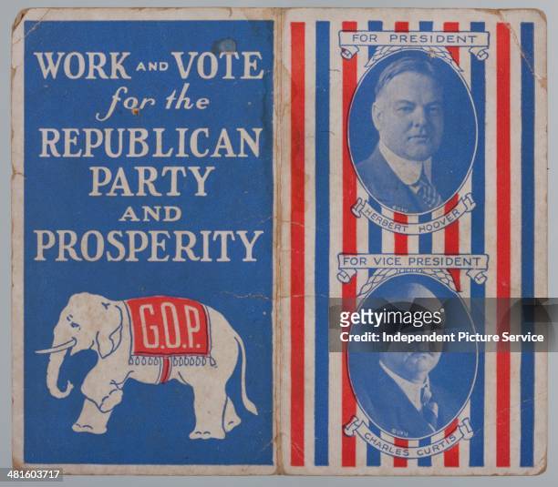 Note card with a list of republican endorsements for the state of Pennsylvania: President Herbert Hoover, Vice-president Charles Curtis.