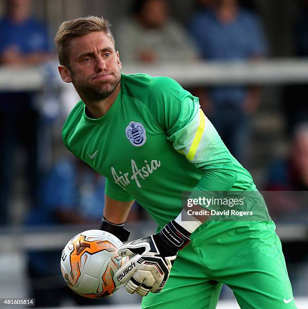 Robert Green of QPR holds onto the ball during the pre season friendly match between Queens Park Rangers and Dundee United at The Hive on July 22,...