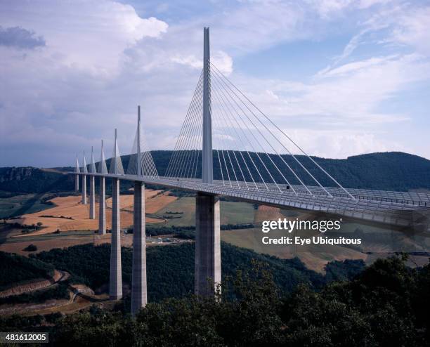 Millau bridge which spans the Tarn River Valley