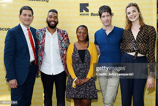 President andCEO of IRC, David Miliband, Chef KPE, Dina Kitakule, Brad Raider and model Melanie Huettner attend International Rescue Committee's 5th...