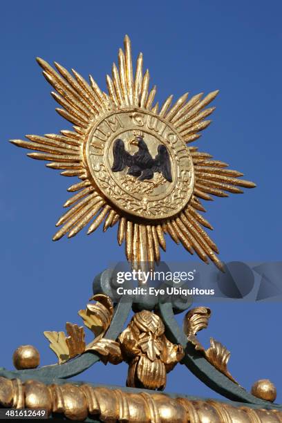 Charlottenburg Palace, Detail of gilt star outside Palace with eagle with outstretched wings, the symbol of Germany