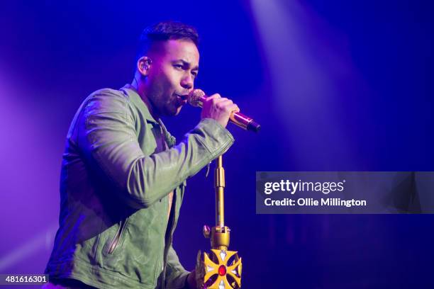 Romeo Santos performs on stage during the only UK date of his 2014 'Vol.2 World Tour' at Brixton Academy on March 30, 2014 in London, United Kingdom.