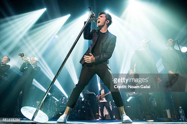Singer Nathan Sykes performs at his first US concert as a solo artist at Gramercy Theatre on July 22, 2015 in New York City.