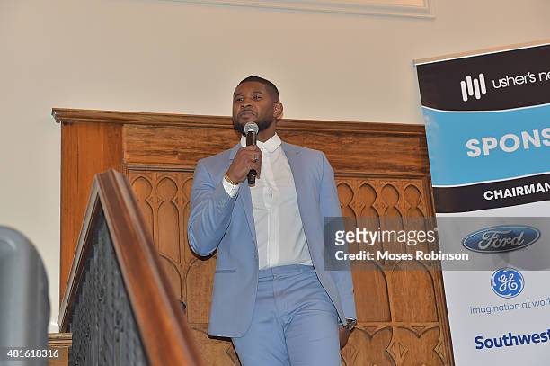 Recording Artist Usher Raymond attends Ushers New Look United to Ignite Awards Exclusive VIP Reception on July 22, 2015 in Atlanta, Georgia.