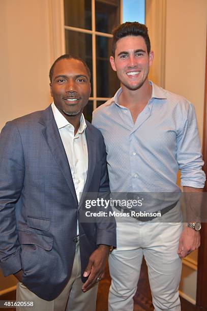 Former NFL player Allen Rossum and NFL player Aaron Murray attend Ushers New Look United to Ignite Awards Exclusive VIP Reception on July 22, 2015 in...
