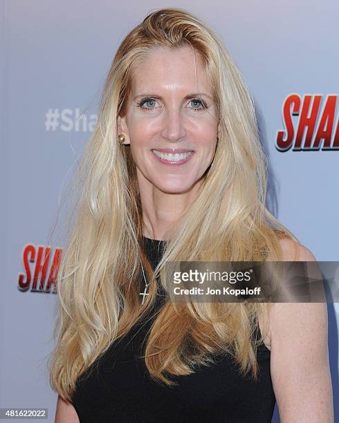 Ann Coulter arrives at the Premiere Of The Asylum's "Sharknado 3: Oh Hell No!" at iPic Theaters on July 22, 2015 in Los Angeles, California.