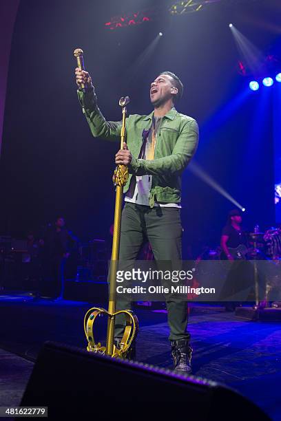Romeo Santos performs on stage during the only UK date of his 2014 'Vol.2 World Tour' at Brixton Academy on March 30, 2014 in London, United Kingdom.