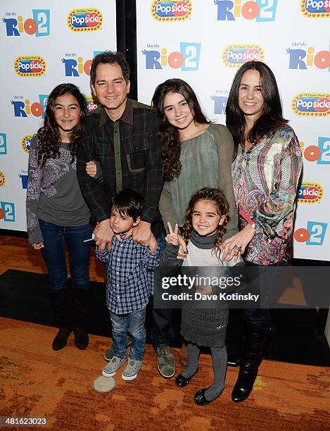 Director Carlos Saldanha with family attend the "Rio 2" special screening after party at Le Parker Meridien on March 30, 2014 in New York City.