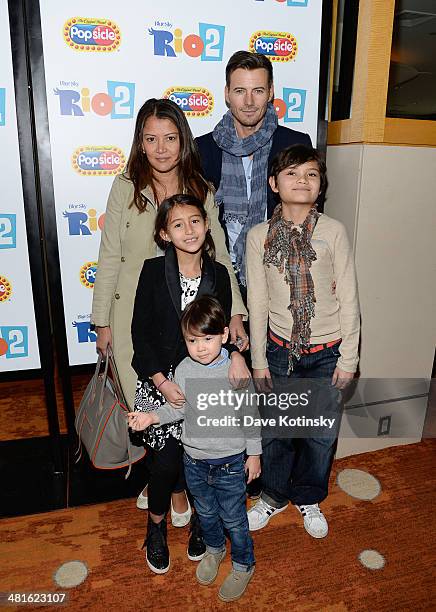 Alex Lundqvist with family attend the "Rio 2" special screening after party at Le Parker Meridien on March 30, 2014 in New York City.