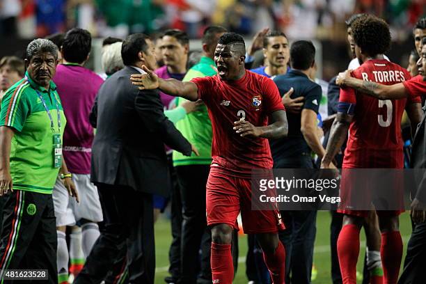 July 22: Players of Panama argue after a defeat in a semi final match between Mexico and Panama as part of Gold Cup 2015 at Georgia Dome on July 22,...