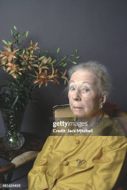 Choreographer Agnes de Mille photographed in her New York City apartment in February 1988.