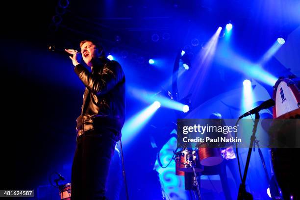 Rock group Imagine Dragons perform onstage at the House of Blues, Chicago, Illinois, March 5, 2013. Pictured are, from left, Dan Reynolds and Ryan...