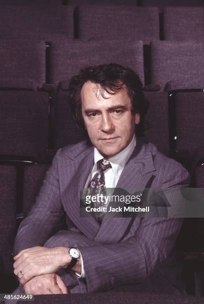 Theatrical producer Joseph Papp photographed at The Public Theater in New York City in 1972.
