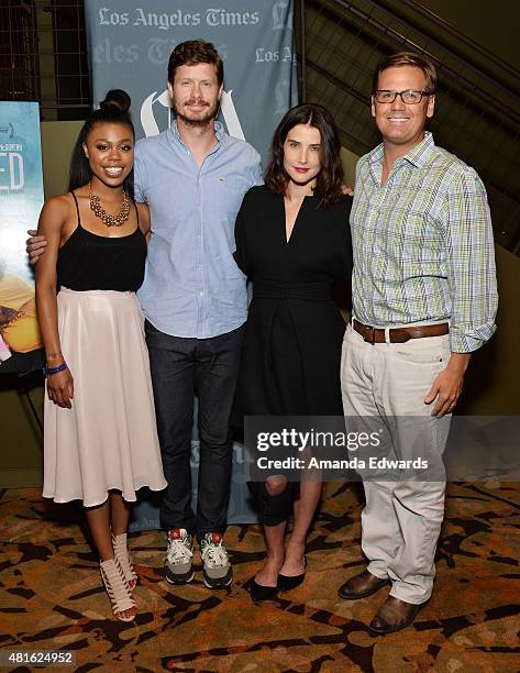 Actors Gail Bean, Anders Holm and Cobie Smulders and The Film Arcade Co-founder Andy Bohn attend the Los Angeles Times Indie Focus screening and cast...