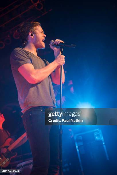 Musician Dan Reynolds, of the rock group Imagine Dragons, performs onstage at the House of Blues, Chicago, Illinois, March 5, 2013.