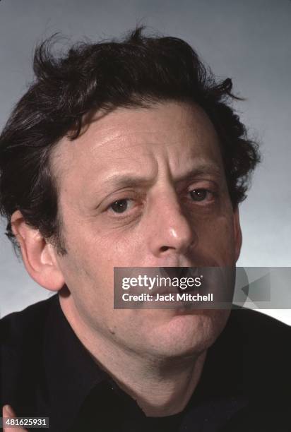 American composer Philip Glass photographed in New York City in 1984.