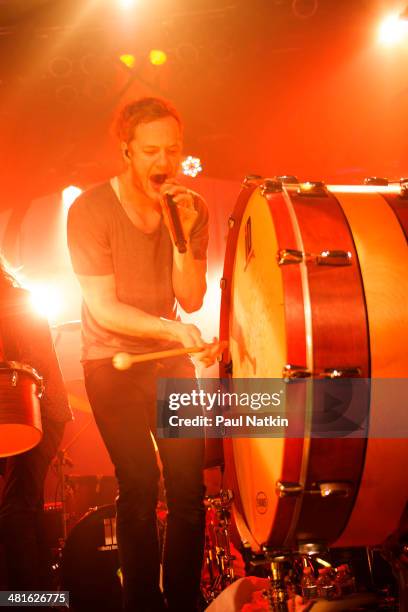 Musician Dan Reynolds, of the rock group Imagine Dragons, performs onstage at the House of Blues, Chicago, Illinois, March 5, 2013.